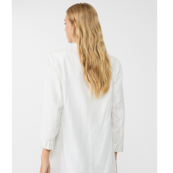 Zara Linen blend open front blazer Size XS - Picture 3 of 7